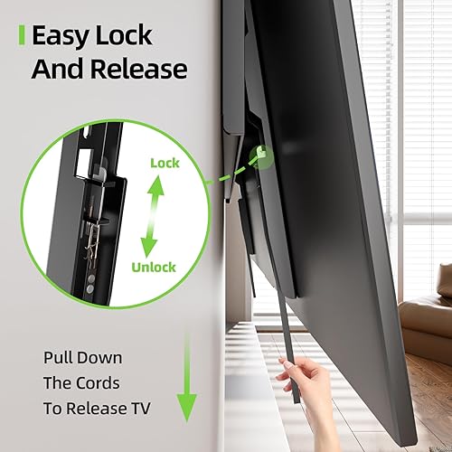 Miniatura 6 de USX MOUNT Soporte de pared fijo resistente para televisores planos de 65 a 100 pulgadas, carga máxima de 200 libras, soporte de perfil bajo para