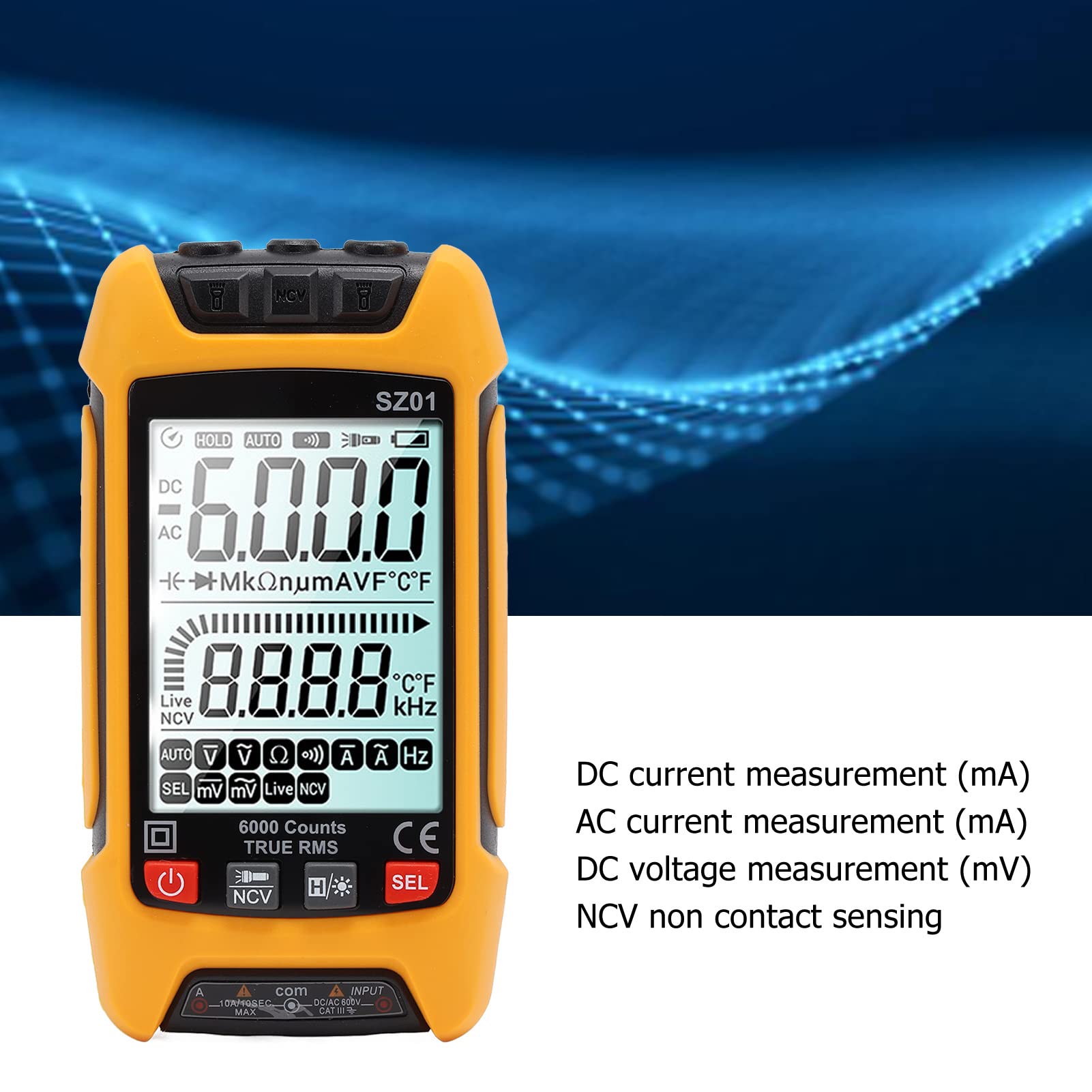 Digital Multimeter, DC AC Voltmeter, High Accuracy Automatic Fire Prevention Tester Kit with Backlight LCD Display - Image 2