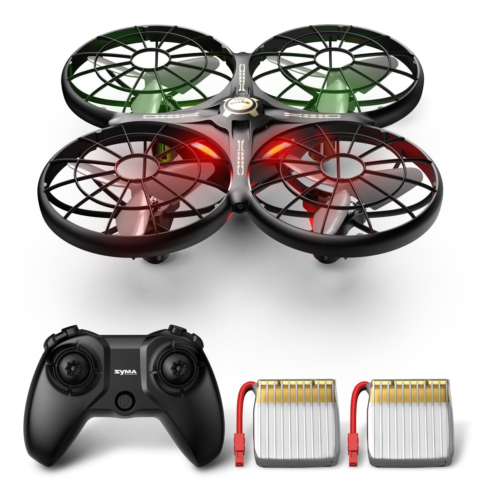SYMA Drone for Kids 8-12 with Automatic Obstacle Avoidance, 20 Mins Flight Time(2 Batteries), One-Key 360°Flips and Altitude Hold, Safe Indoor Flying