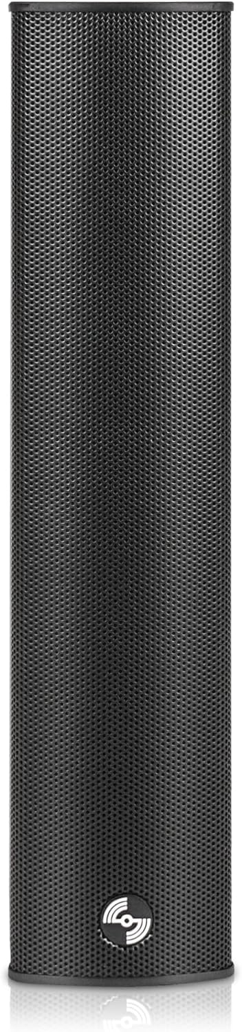 Sound Town Weatherproof Compact Aluminum Line Array Column Speaker with Wall Mount Bracket, 4 x 3 Woofers, 2 x 1.2 Dome Tweeters, Black, for Church, Indoor & Outdoor Installation (CARPO-M42B)