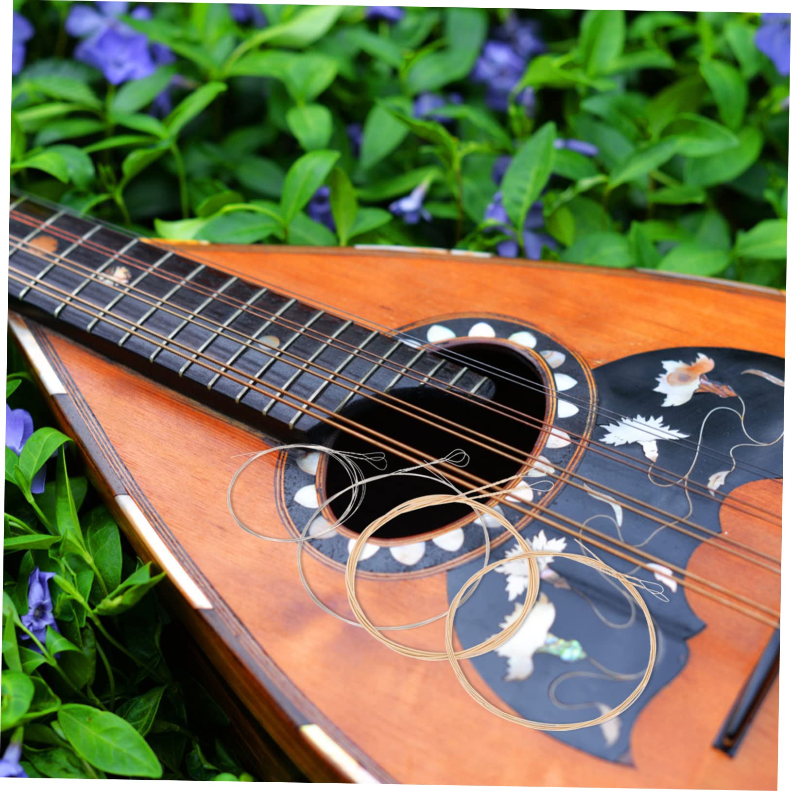 Toddmomy Set of 8 Stainless Steel Acoustic Mandolin Strings Easy to Replace Rich Overtones