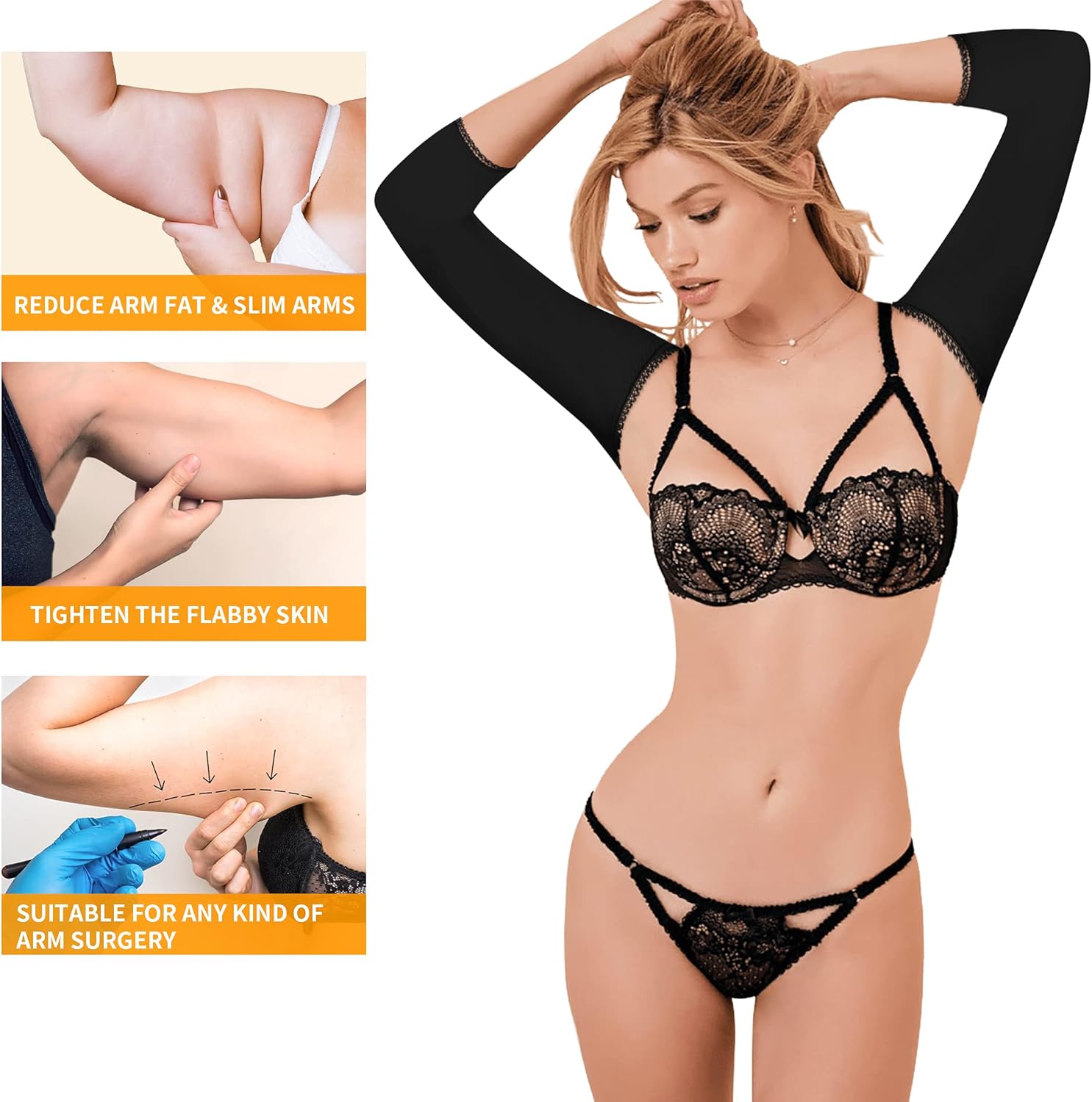 RDSIANE Upper Arm Compression Shaper Post Surgery Slimmer Sleeves Posture Corrector Tops Shapewear for Women - Image 4