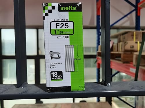 Miniatura 8 de meite F25 - Clavo galvanizado de calibre 18 de 1 pulgada, ideal para tapicería, molduras, molduras, carpintería, 5,000 unidadescaja (12 cajas)