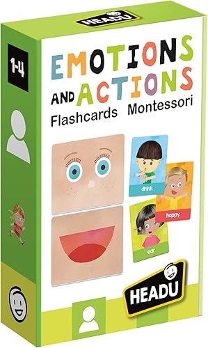 Miniatura 2 de Headu Tarjetas de emociones y acciones Montessori - Actividades de aprendizaje socioemocional de 1 a 4 años, tarjetas didácticas para niños de 1, 2,