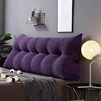 Vista 14 de Almohada triangular de cuña, respaldo de cabecera de vellón, cojín grande para reposo en cama, almohadas de lectura, almohada de apoyo de Naranja