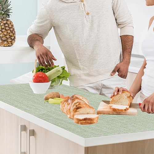 Miniatura 5 de Yancorp - Papel pintado de tela texturizada - 16"x120" de césped artificial, adhesivo, para pelar y pegar, removible, papel de contacto para