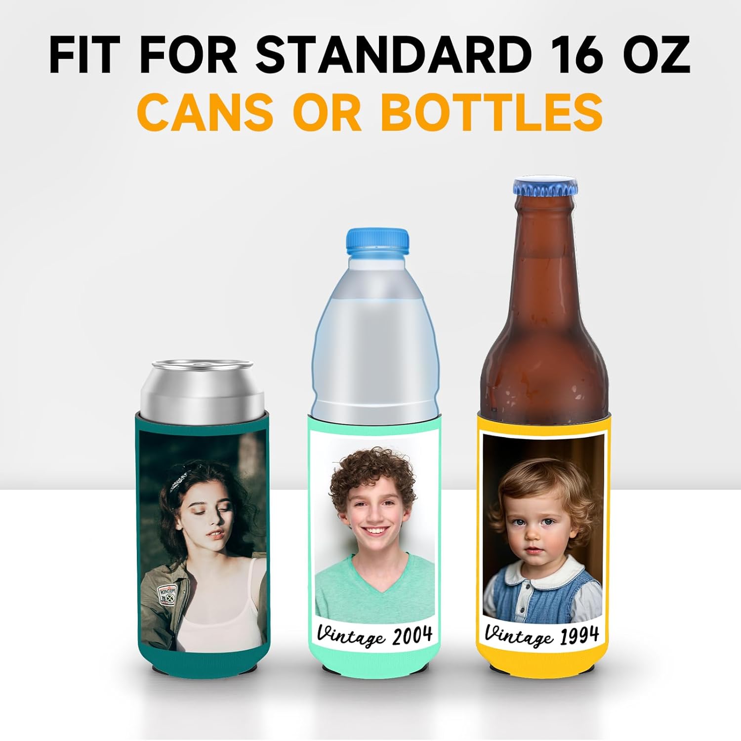 30 Pack Custom Can Cooler Sleeves Bulk Personalized 16 Oz Collapsible Insulated Drink Bottle Holder for Summer Beach Pool Birthday Decorations Bachelorette Party Favors