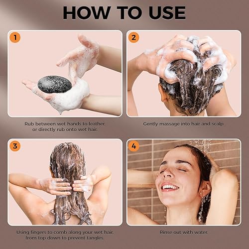 Miniatura 6 de Barra de champú para oscurecer el cabello, limpieza profunda inversa del cuero cabelludo, masaje de queratina para el crecimiento del cabello, barra