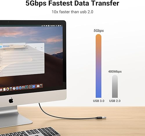 Miniatura 2 de UGREEN Extensor USB cable de extensión USB 30 macho a hembra cable USB de transferencia de datos de alta velocidad compatible con cámara web gamepad