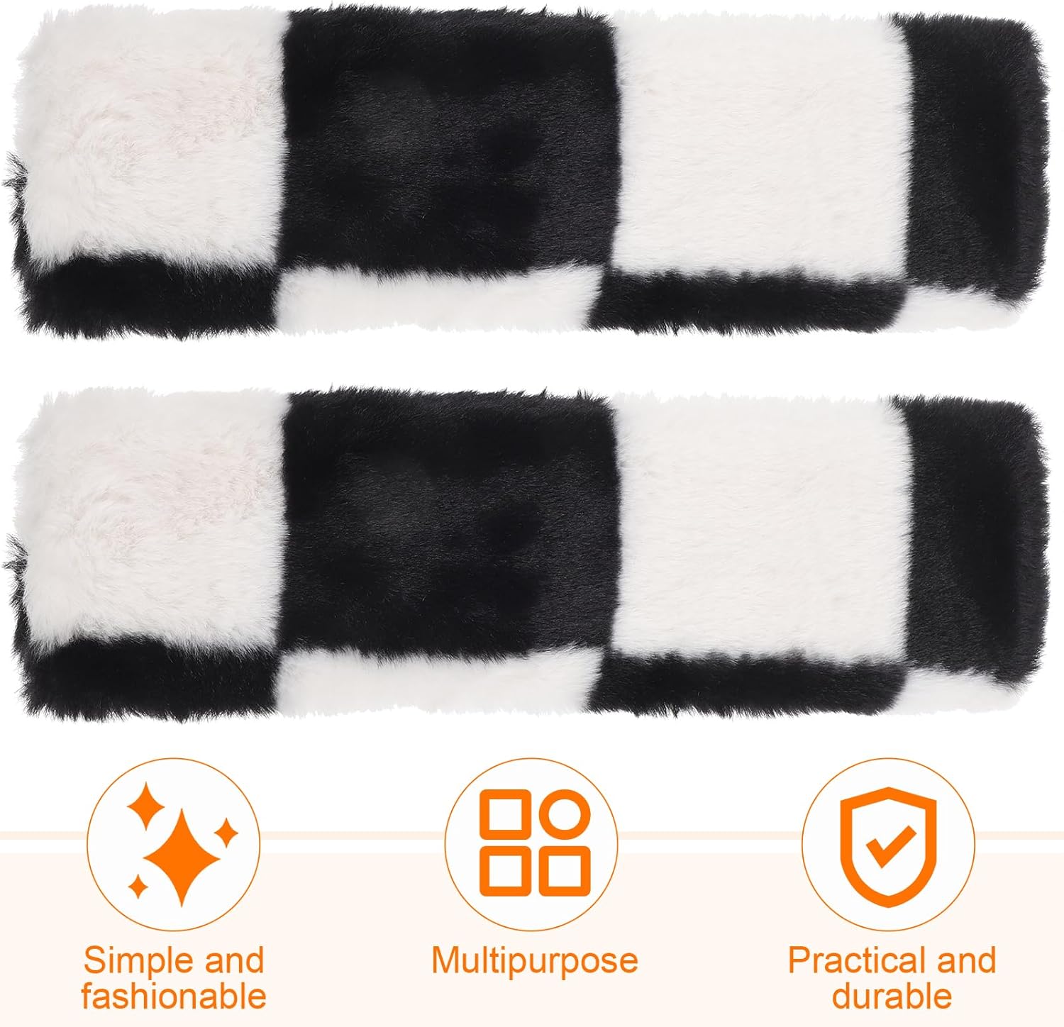 Gatuida 2 Pcs Decorate Comfortable Seats Strap Covers Pads Shoulder Strap Shoulder Strap Cushion Checkered Belt Cover Protector Car Seats Strap Cover Soft Seat