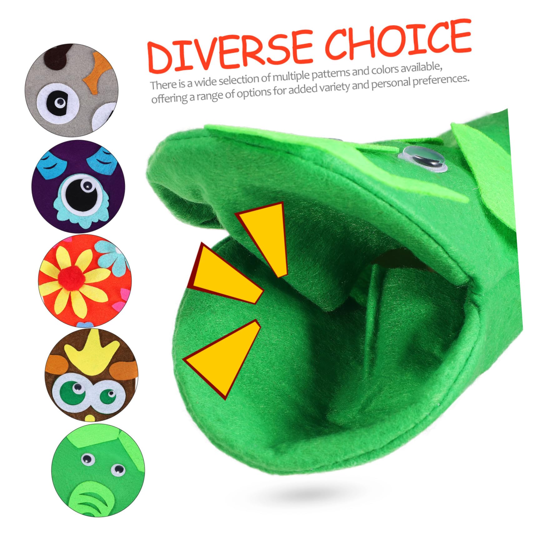 iplusmile Kit Fai da Te per Burattini in Feltro Occhi e Fiocchi, Materiale Confortevole e Resistente, Design Vivace per Giochi di Ruolo e Party Divertenti