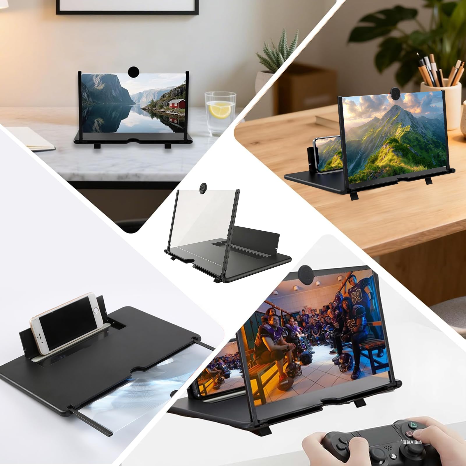 Lente Ingrandimento Smartphone 12 Pollici, Ingranditore Schermo Smartphone Ultra HD, Elettronica Regalo Uomo Originali e Utili, Supporto Pieghevole Portatile per Video e Giochi