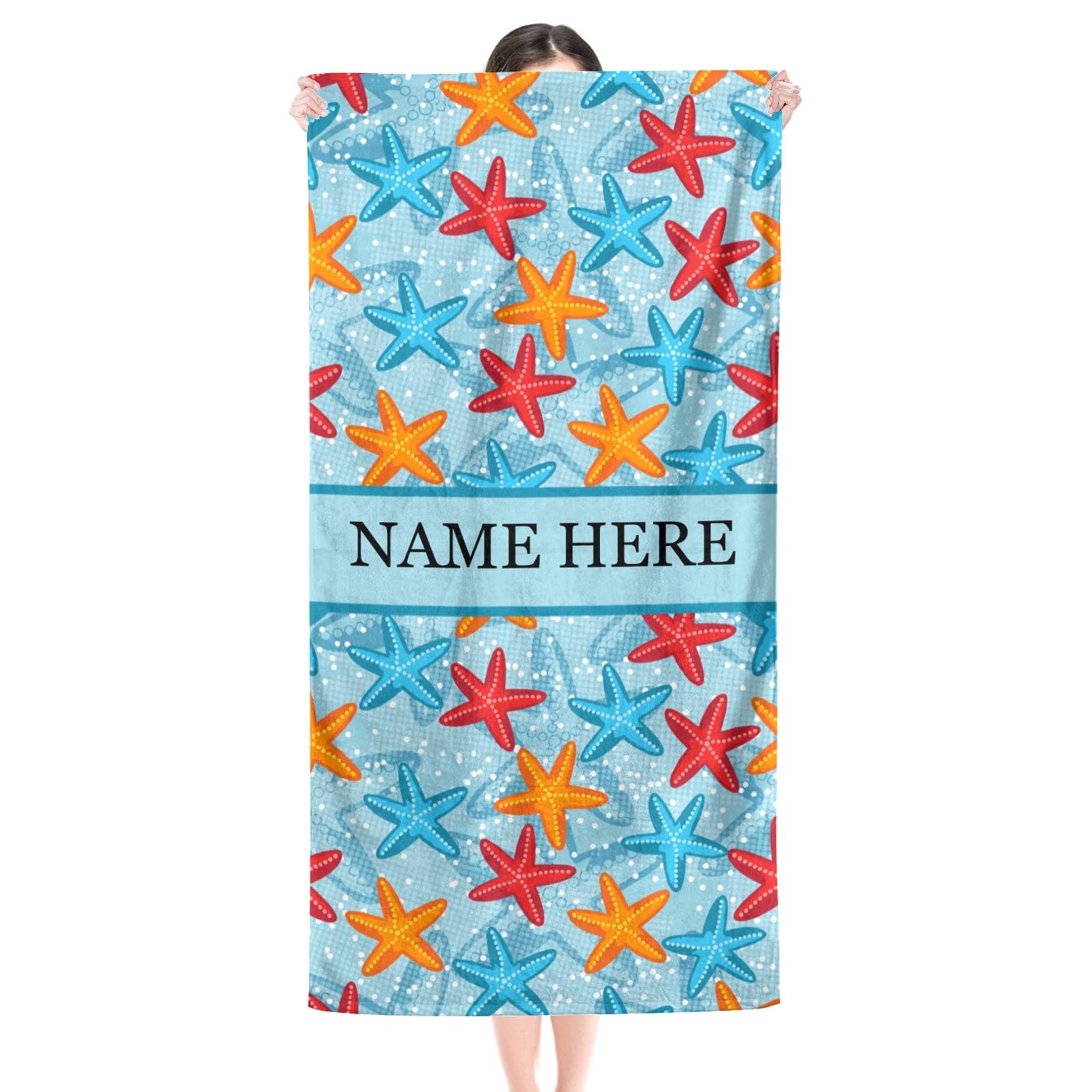 DAXINYI Personalized Beach Towels - Seastar - Sand Free Absorbent Beach Accessories for Beach, Travel, Pool, Bath Decor- 30" Wx60 L