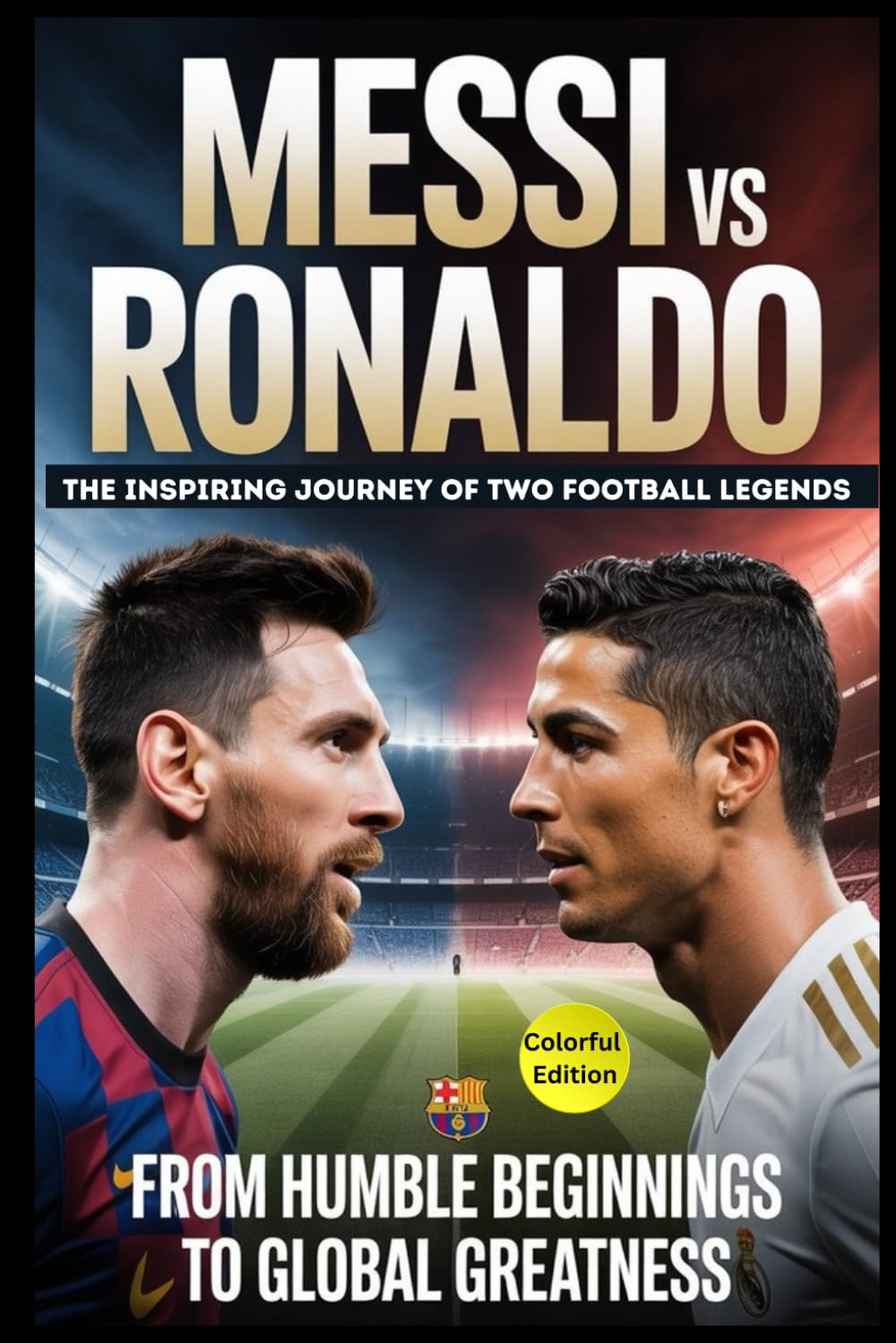 Messi vs Ronaldo: The Inspiring Journey of Two Football Legends, From Humble Beginnings to Global Greatness , Colorful Edition