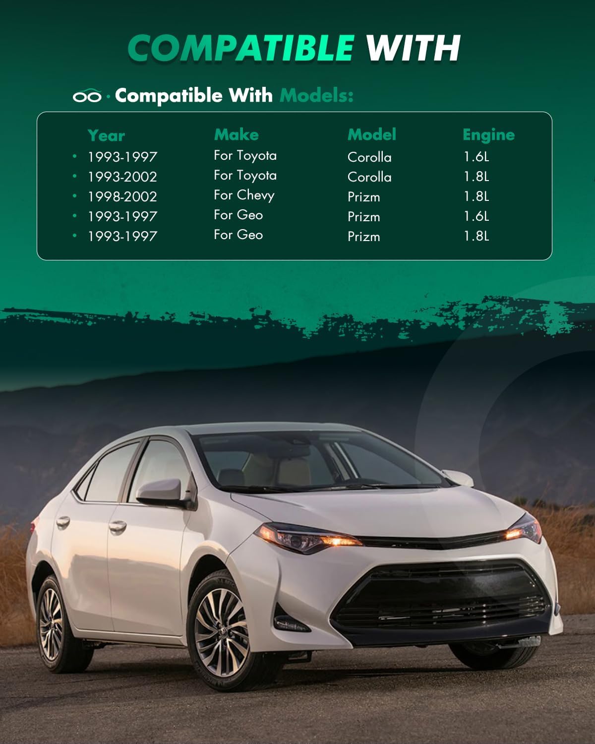 SCITOO Rear Complete Struts Assembly Coil Springs Shock Struts171953 171954 Fit for 1998-2002 for Chevrolet Prizm,1993-1997 for Toyota Corolla 1993-1997 for Geo Prizm