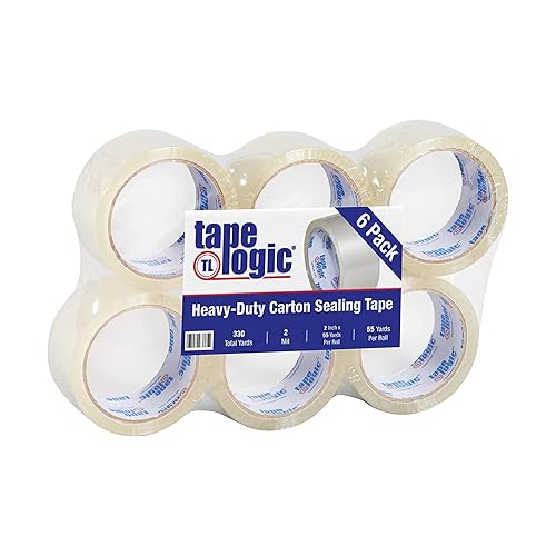 Miniatura 8 de Tape Logic Cinta de embalaje resistente de 2 pulgadas x 55 yardas, 2.0 mil - 12 rollos  Cinta de embalaje acrílica transparente para cajas de envío,
