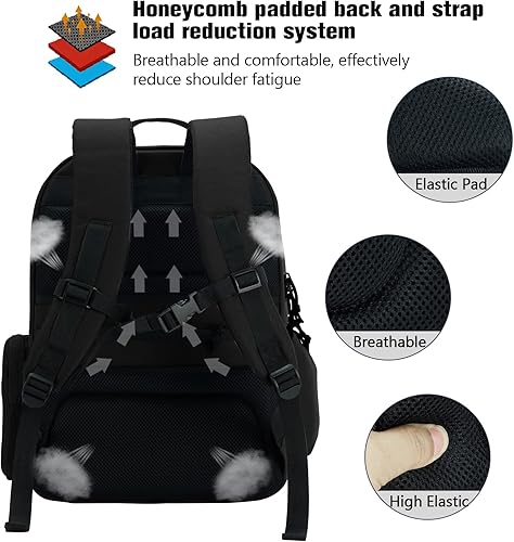 Miniatura 4 de VEAGIA Mochila de gama Bolsa de gama de pistola para pistolas y municiones Casos de pistola Bolsas con bolsa de gafascremalleras bloqueables a