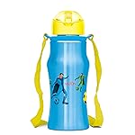 MILTON Gaiety 450 Stainless Steel Sipper Water Bottle 415 ml, Single Walled, ISI Certified I Leak Proof Lid, Rust Proof I For School, Office, Gym I Blue