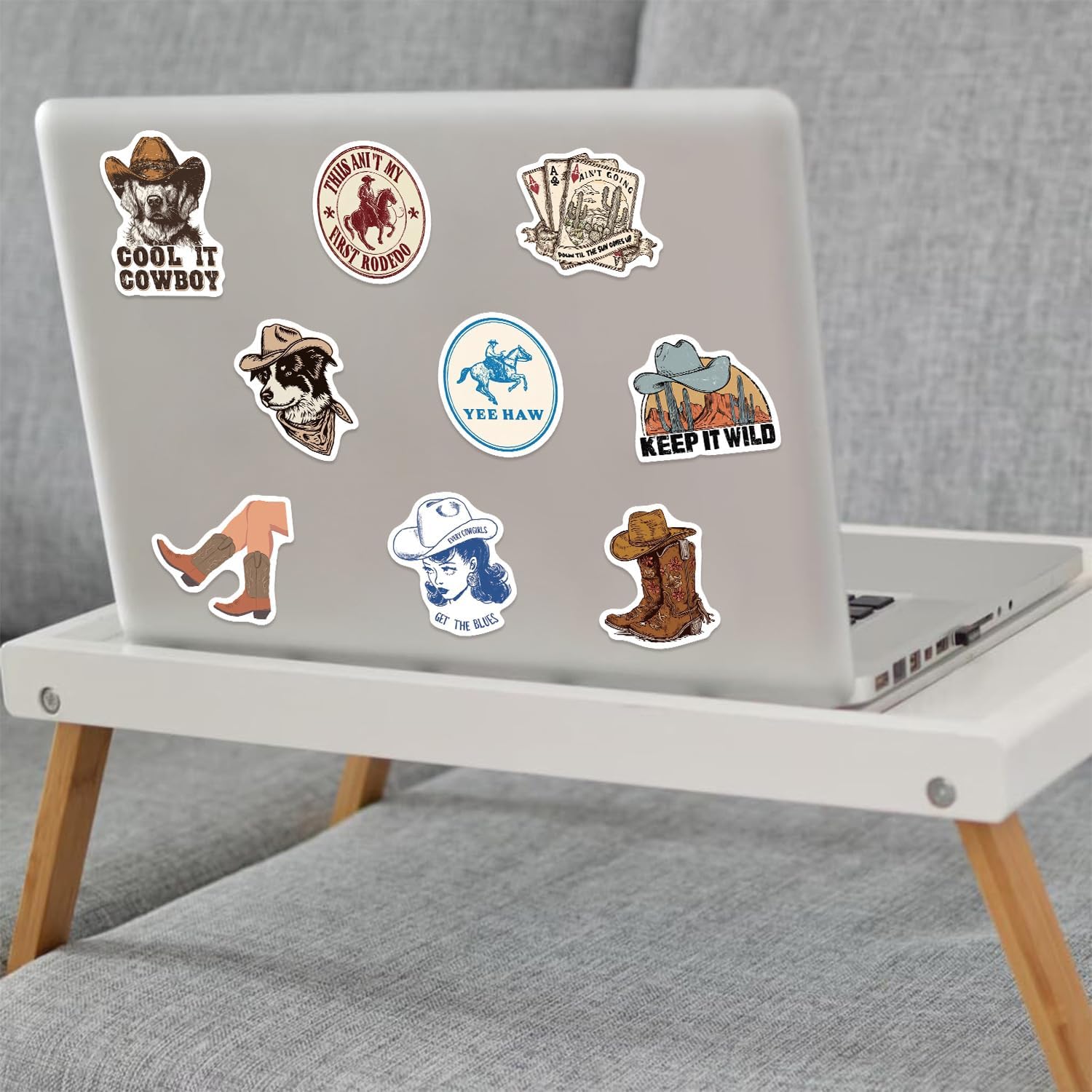 50pcs Vintage Western Cowboy Stickers, Cool Wild West Cowgirl Vinyl Decals image 4