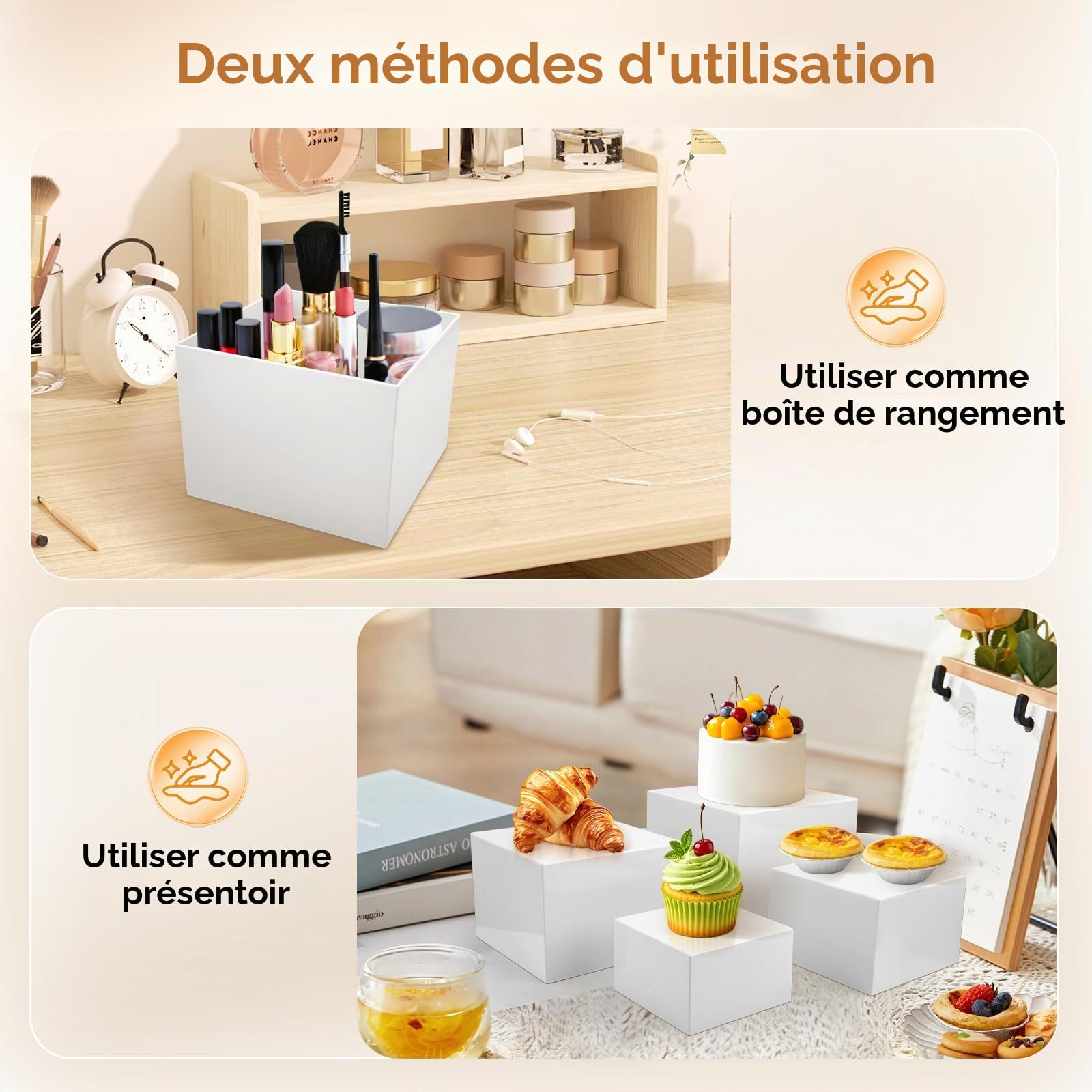 Lot de 6 Présentoir Aperitif Buffet, Support Buffet en Acrylique à Gâteaux, Présentoirs pour Aliments, Desserts, Bijoux, Figurines, pour Table de Fête, Décoration