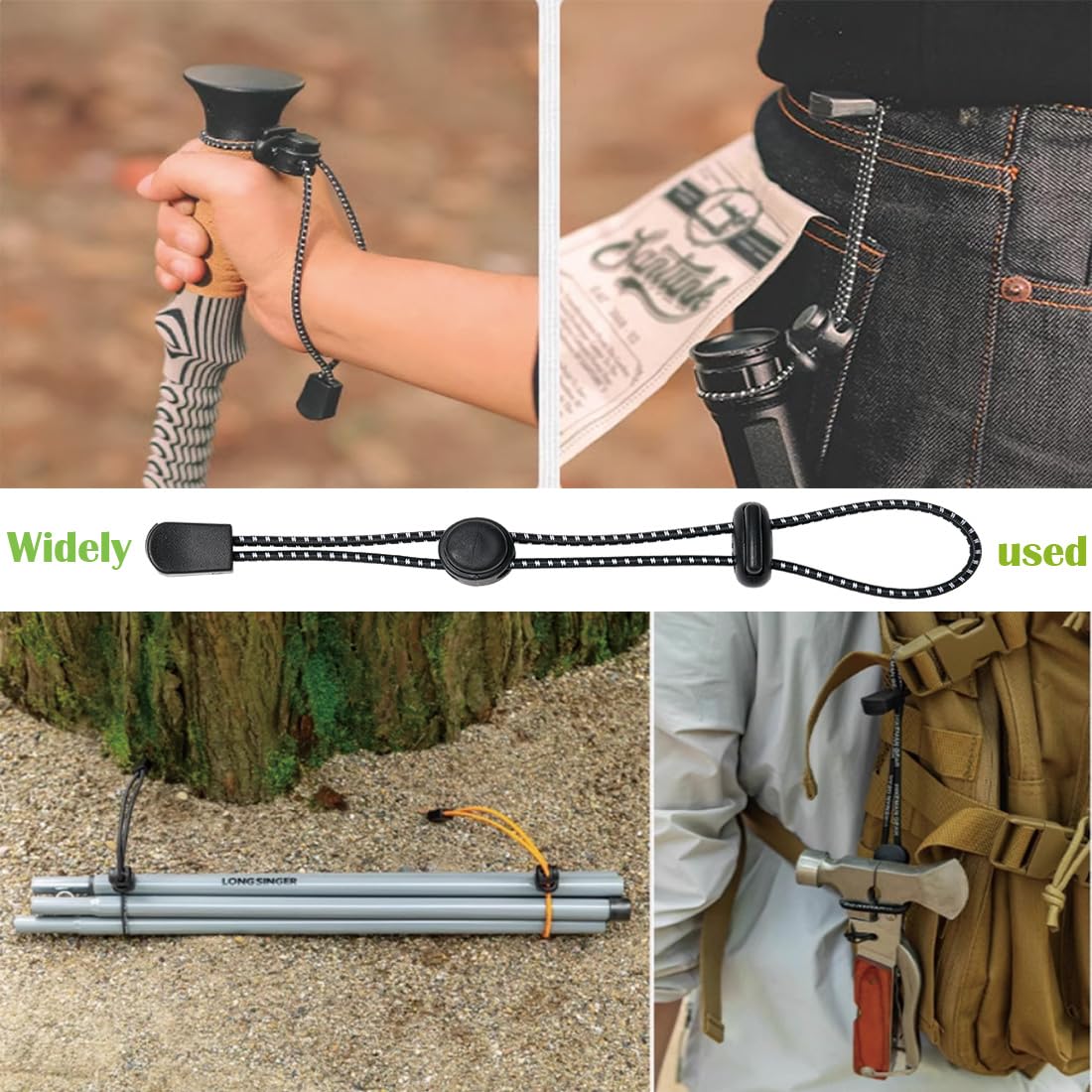 Amazon.com : Backpack Hiking Stick Holder Straps, Elastic Lanyard Cord Rope  for Walking Pole Fixing Buckle Adjustable Trekking Poles for Camping Hiking  Mountaineering Tactical Bag Accessories 10Pcs : Sports & Outdoors