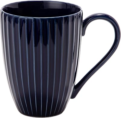 TAMAKI マグカップ ライン ブルー 直径9×奥行13.6×高さ12cm 460ml 電子レンジ・食洗機対応 日本製 T-893029