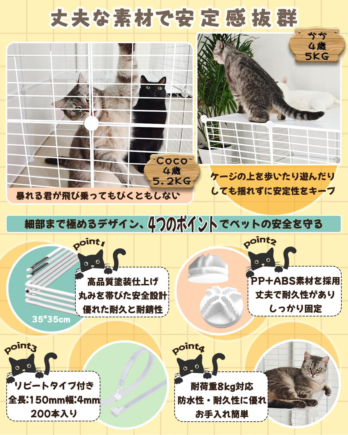 Amazon.co.jp: Sulgoty 猫 ケージ 大型 1から4段まで変更可能 組立簡単