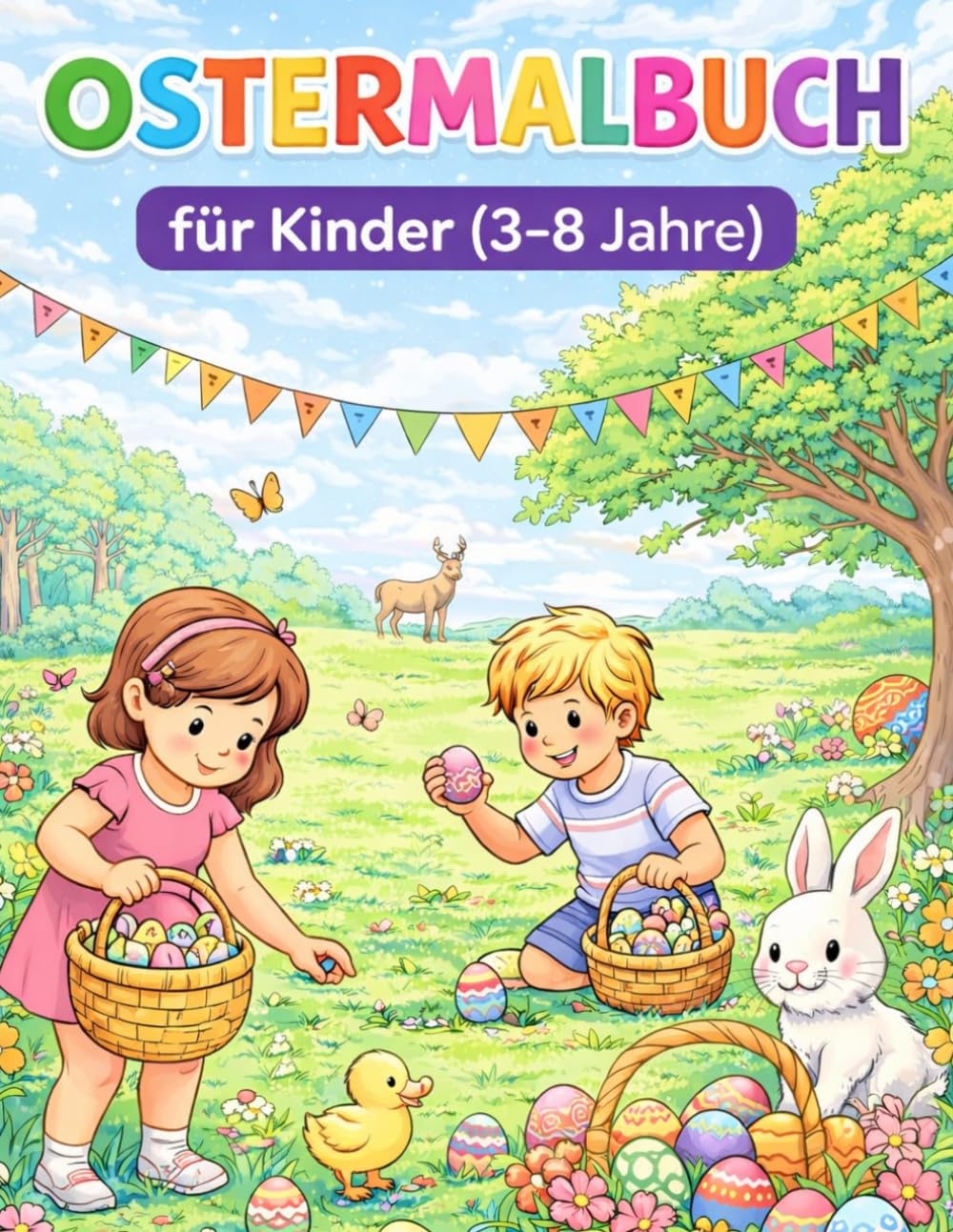 Ostermalbuch für Kinder: 46 Ausmalbilder zu Ostern | Osterhase, Eier & Frühling | Malbuch mit verschiedenen Schwierigkeitsstufen