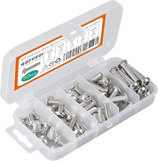 M5 x 8mm 12mm 16mm 20mm 25mm Button Head Socket Cap Screws Bolts, 304 Stainless Steel, Bright Finish, Metric Allen Hex Drive, Fully Threaded, 50PCS