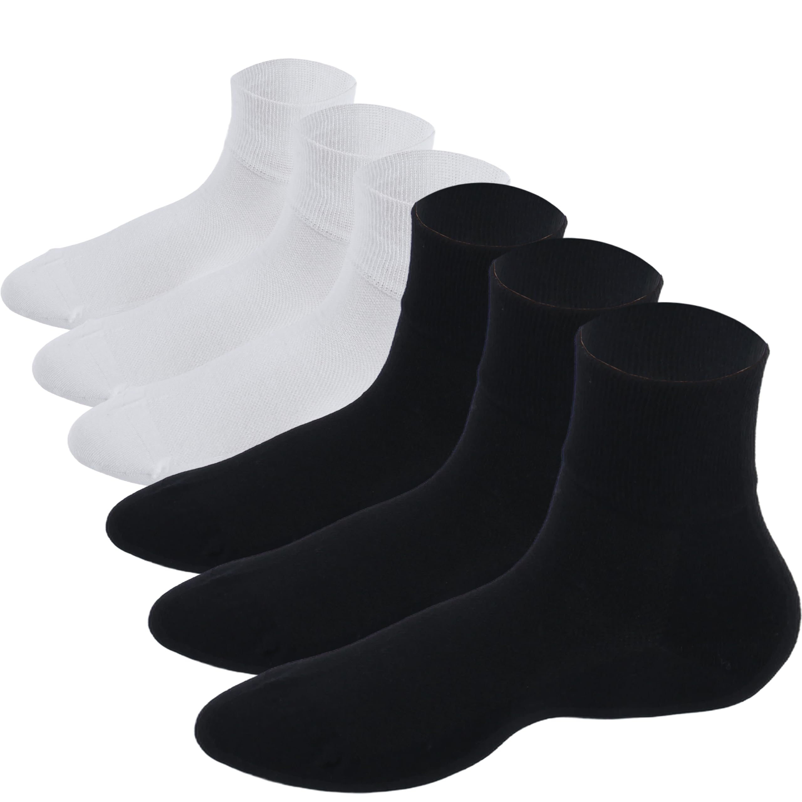 Forcool Non Binding Loose Top Seamless Ankle Low Cut Cotton Diabetic Socks for Men and Women, M/L/XL, 3/6 Pairs