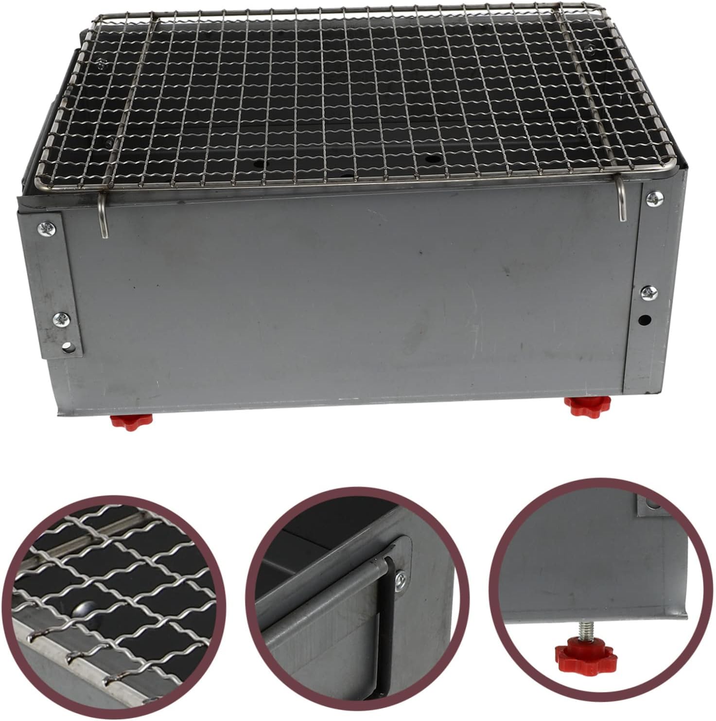 Outdoor Portable Thin Mesh Rack Iron Alloy Barbecue Grill for Camping Hiking and Family Picnics
