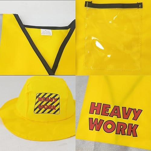 Miniatura 3 de CYNICISM Disfraz de trabajador de la construcción de Halloween para niños, de 2 a 8 años, uniforme de trabajador de la construcción, incluye