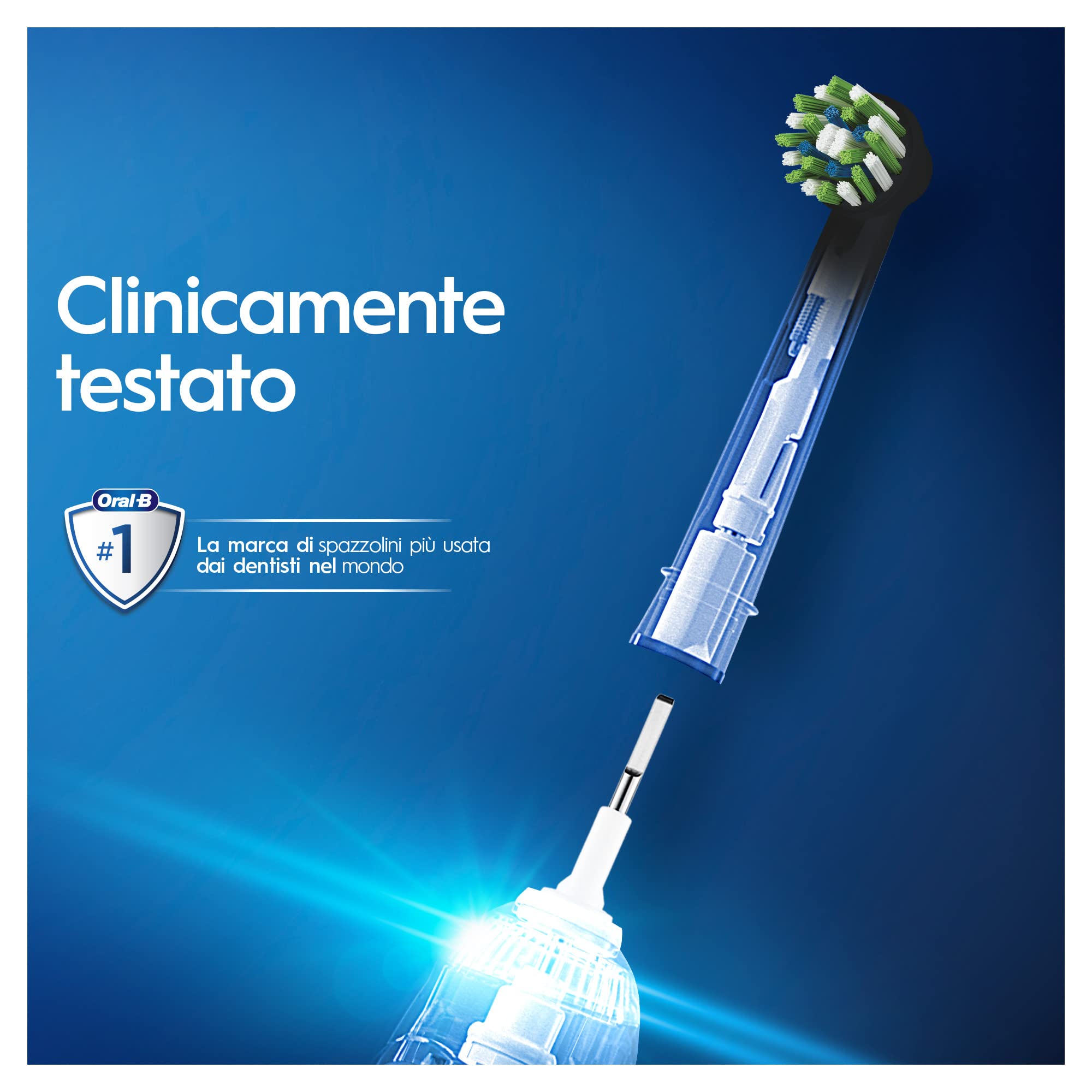 Oral-B Testine Di Ricambio x Spazzolino Elettrico CrossAction Nere Con Tecnologia CleanMaximiser 10 Testine. Confezione Adatta Alla Buca Delle Lettere