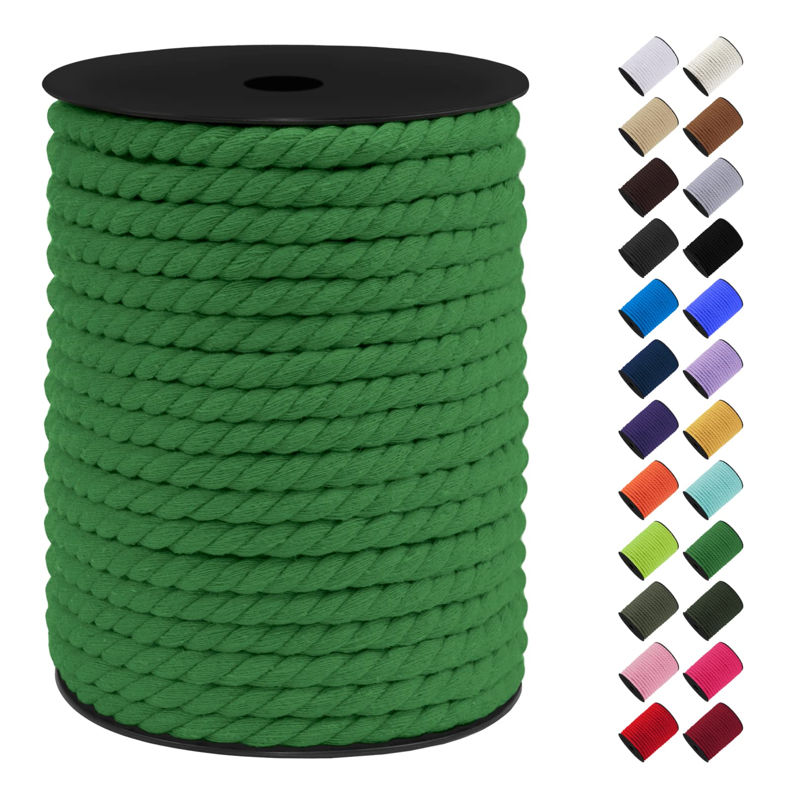 LEREATI 8mm Macrame Cord, 131 Feet Thick Macrame Rope Yarn Natural Cotton Cord Macrame String