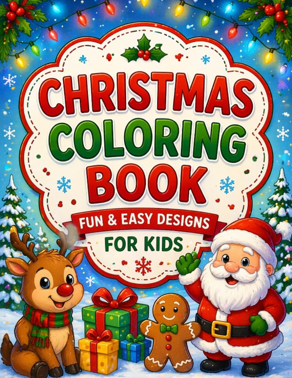 Christmas Coloring Book: Fun & easy Holiday Designs for kids