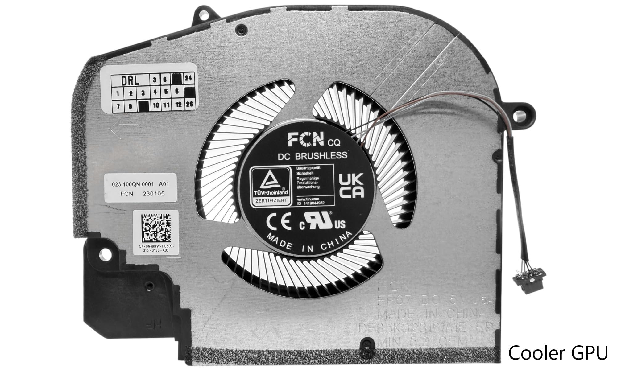 CPU+GPU fan for Dell Inspiron 16 Plus 7620 NVIDIA GeForce RTX 3050/3050 Ti only, N49HW, DFS5K323161A1E, Y2TW6, DFS5H22404666E