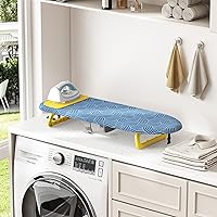 Vista 8 de KINGBOARD Tabla de planchar de mesa, pequeña tabla de planchar con soporte para planchar, mini tabla de planchar plegable, fácil almacenamiento