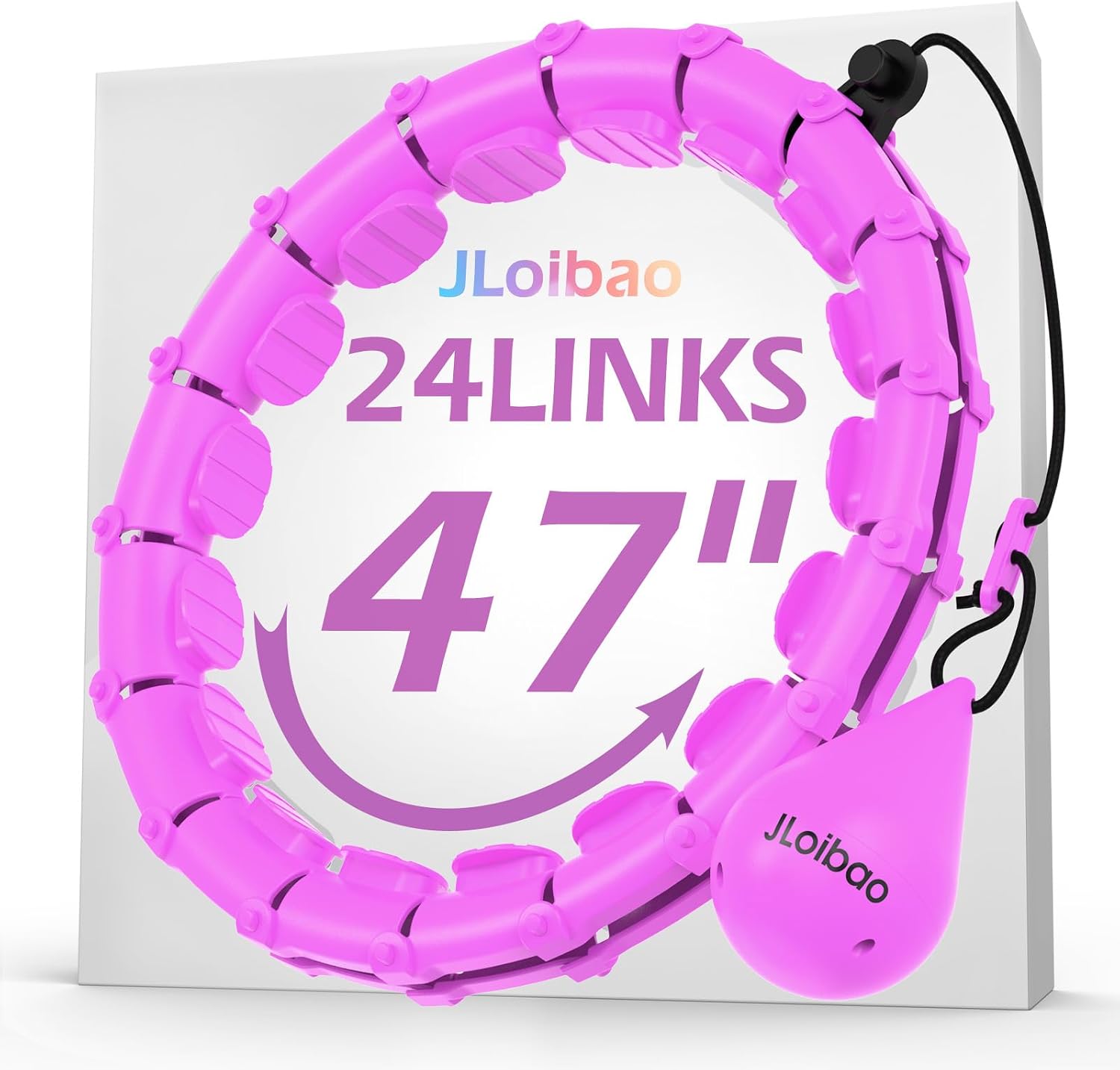 JLoibao Infinity Fitness Hoop, Weighted Hula Circle for Adults Weight Loss | Detachable 24 Links, Plus Size, for Women Smart Exercise Equipment