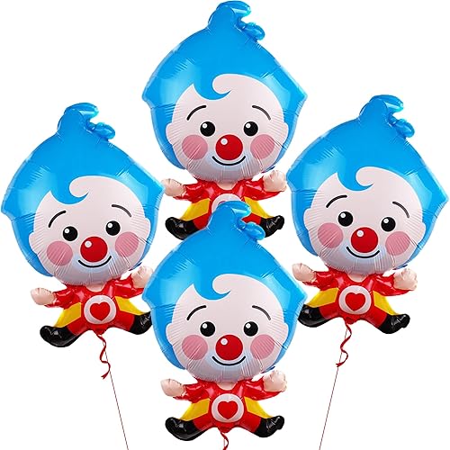 Juego de globos de payaso grandes 24 pulgadas paquete de 4 globos de dibujos animados decoraciones de fiesta temática de carnaval decoraciones de