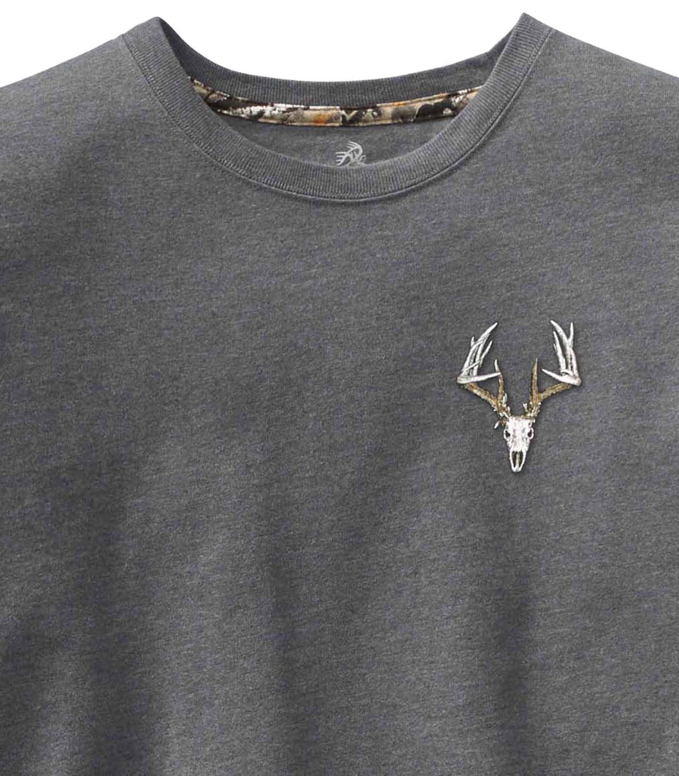 Legendary Whitetails Męski t-shirt z długim rękawem wykonany w 100% z grubej bawełny, dekatyzowany, z nadrukiem