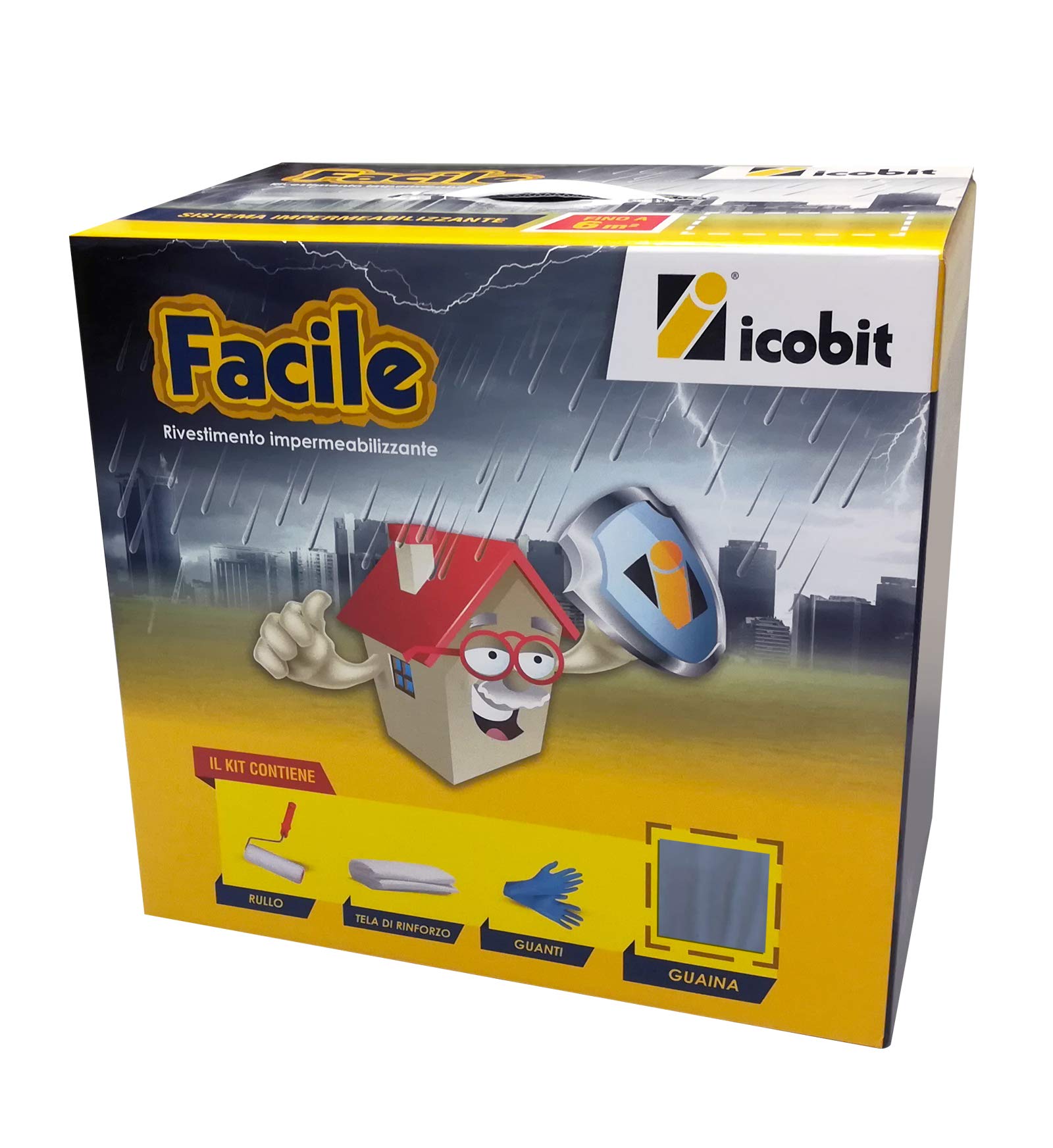 ICOBIT 8051093835231 Kit Facil-Revestimiento impermeabilizante, Gris