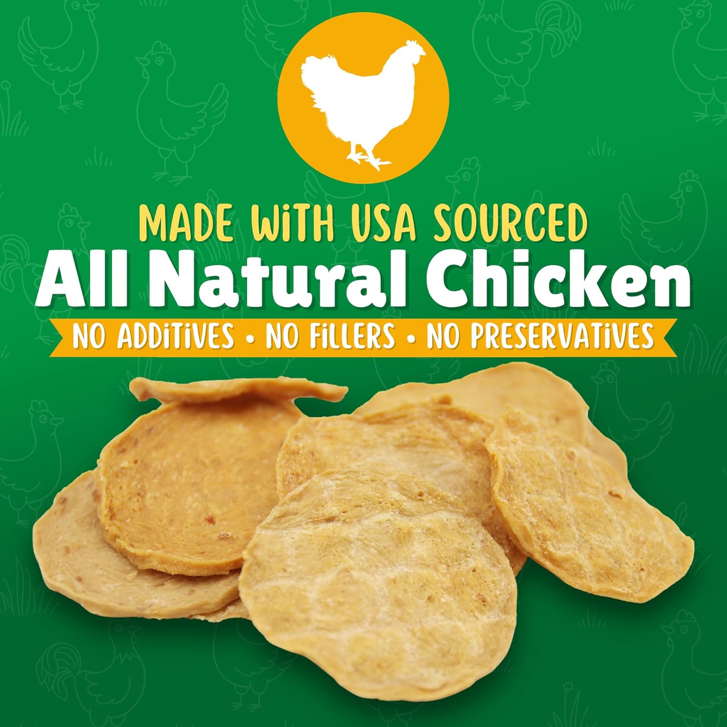 Chicken Chips Dog Treats – Made in USA, All Natural Chicken Jerky Treats, Grain-Free, High Protein, Single Ingredient, Crispy & Healthy Training Snacks for Dogs – 12 oz Bag