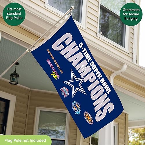 Miniatura 54 de NFL Dallas Cowboys - Bandera duradera de 3 x 5 para exteriores con ojales, bandera y pancarta resistentes para jardín al aire libre y patio, bandera