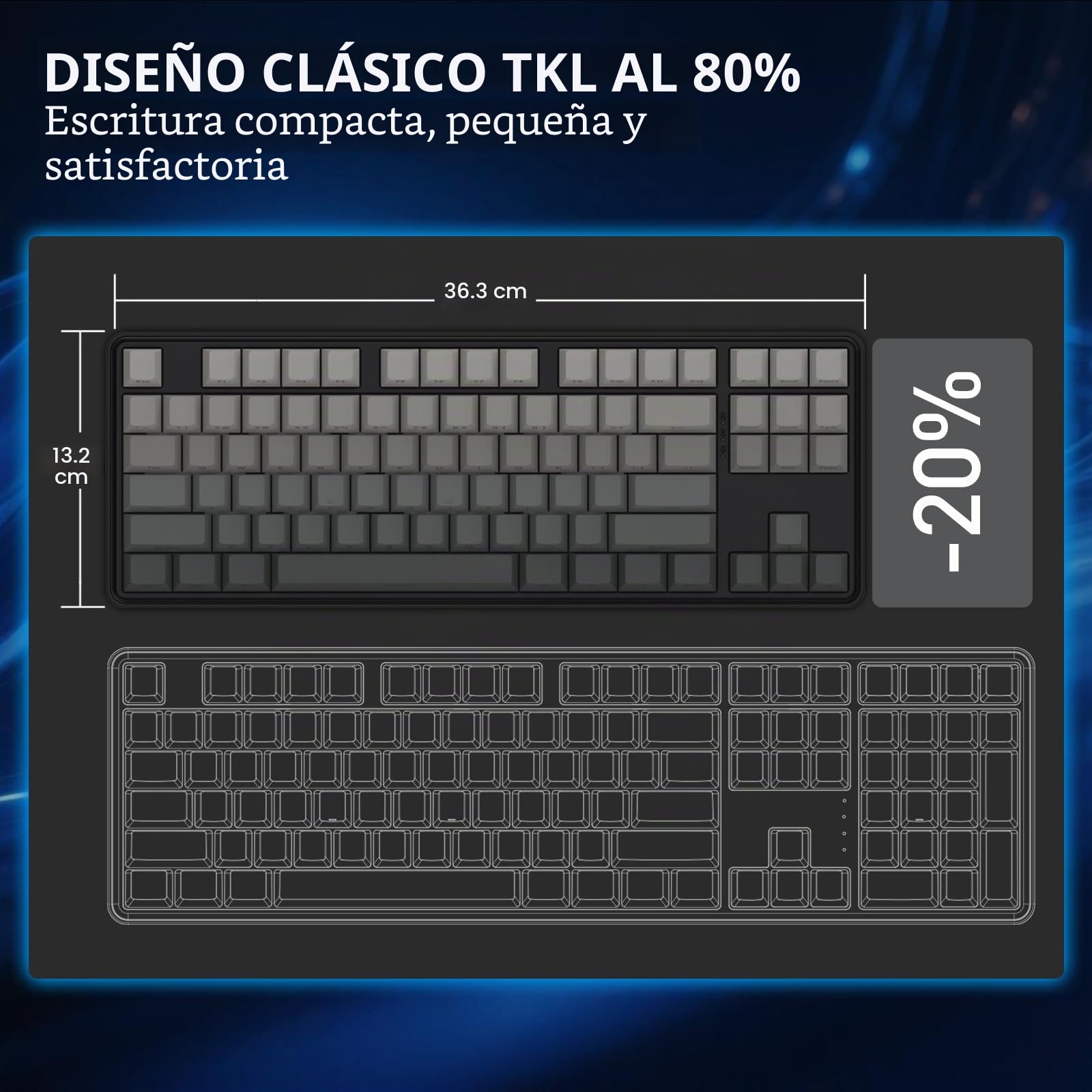 Redragon K707 HE Teclado mecánico para Juegos de Disparo rápido, 87 Teclas TKL con Cable, Interruptor magnético de Efecto Hall, accionamiento hiperrápido, Punto de accionamiento Ajustable, US Layout