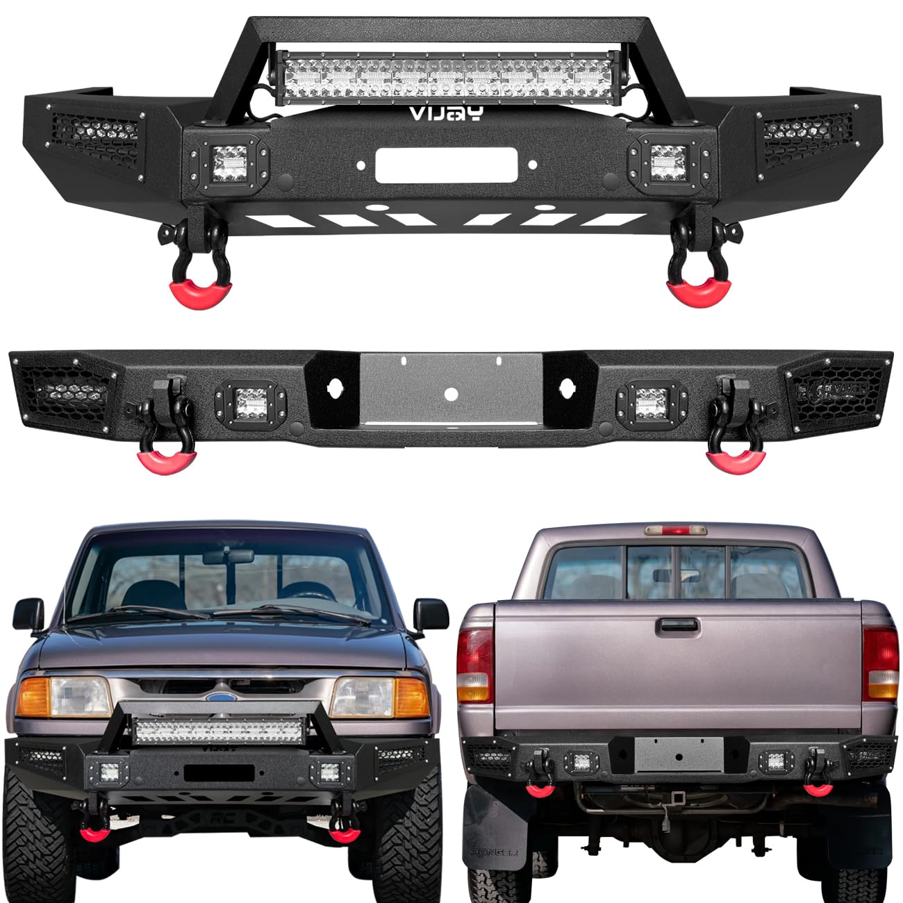 Amazon.com: VIJAY Front and Rear Bumper Fits 1993-1997 Ford Ranger