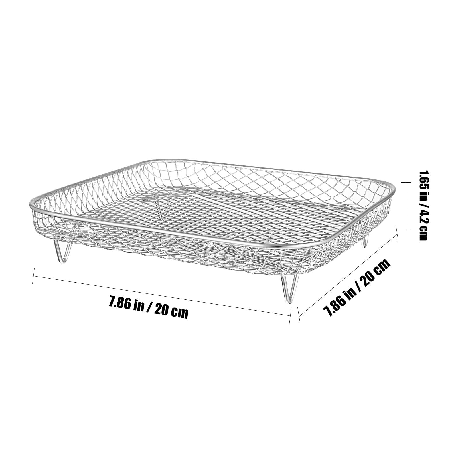 Acero Inoxidable Rejillas Apilables, 3 Piezas para Freidora de Aire