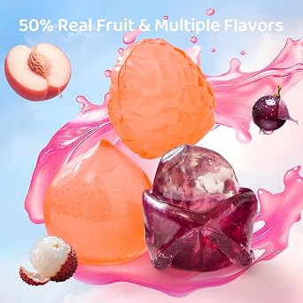 GummyGlow Peelable Fruity Gummy Candy, 8.1oz (230g) Box, 45-55 Individually Wrapped Chewy Candies, Fun to Peel, Perfect for Sharing, Party Favors & Gifts (Grape)