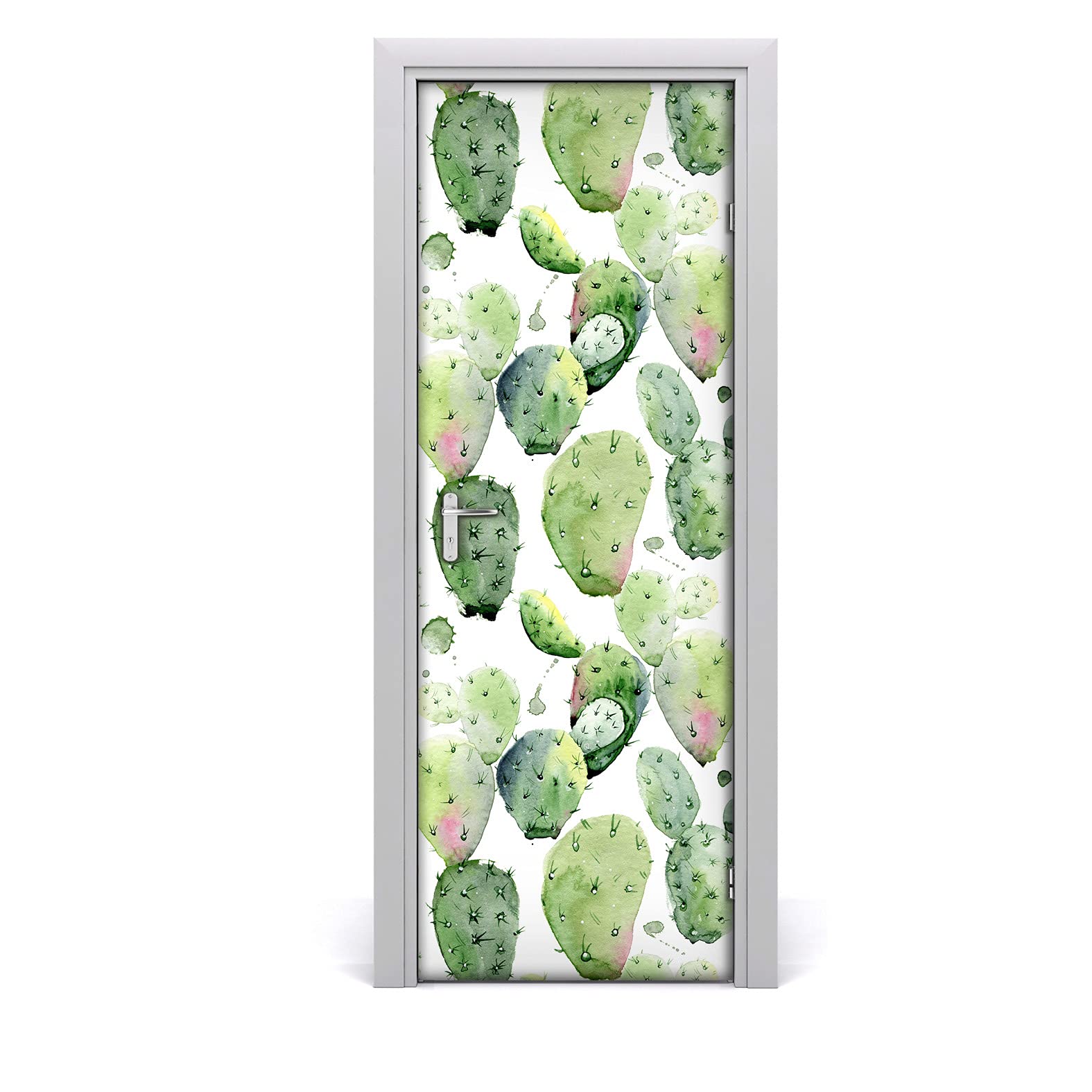 Papier peint sur la porte autocollant 85x200cm decoration murale etanche Cactus