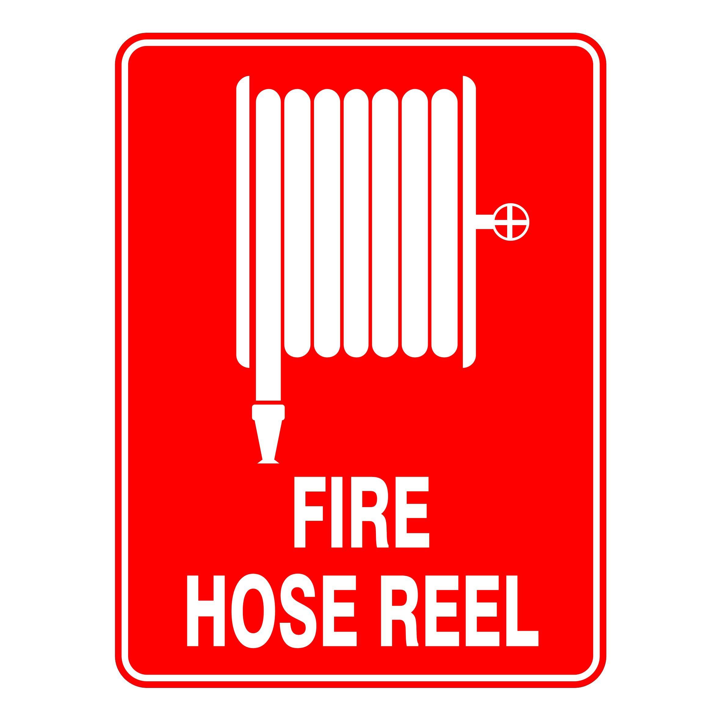 Fire Hose Reel Safety Signs Metal Tin Sign 8 x 12 inch for Industrial & Commercial