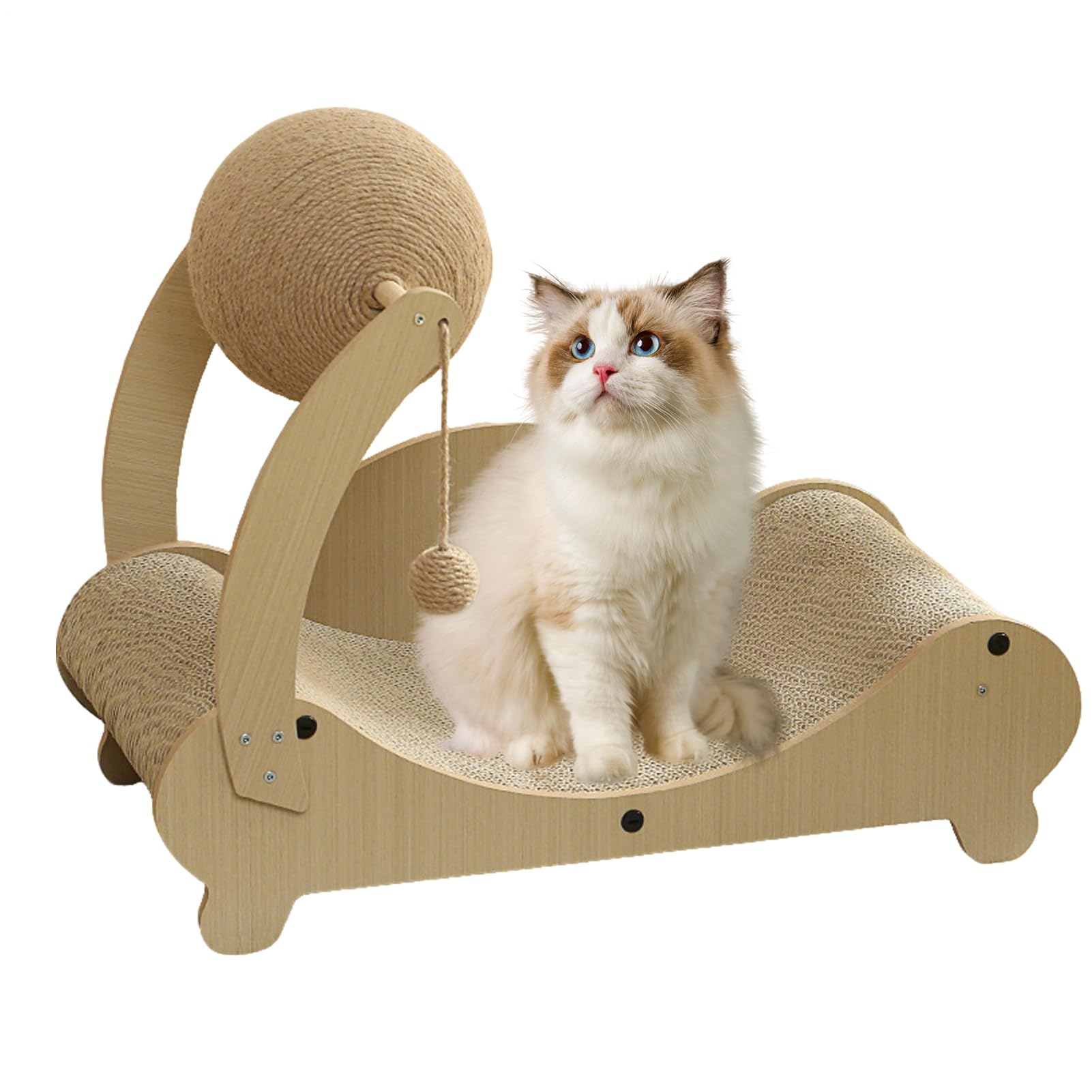 Lit grattoir pour chat et canapé à gratter en carton avec balle de jeu pour chaton